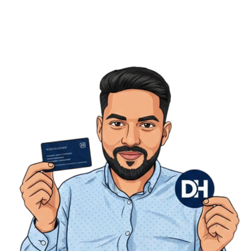 professional avatar holding business card